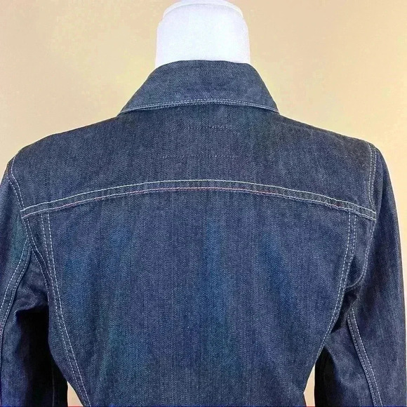 Lucky Brand Classic Dark Wash Button Down Western Denim Jean Jacket Size S - Picture 7 of 13